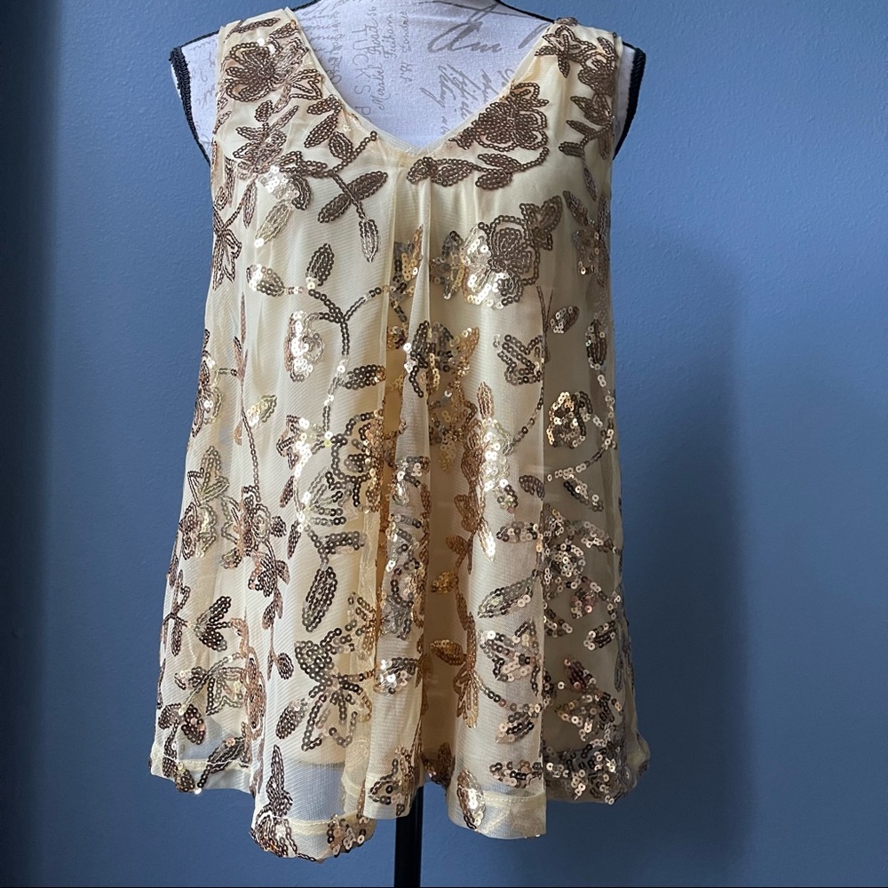 Gold Ladies Sequin Tops